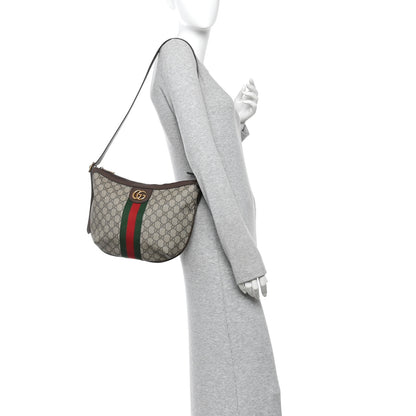 Gucci GG Supreme Monogram Web Small Ophidia Half Moon Hobo Brown 2 of 11