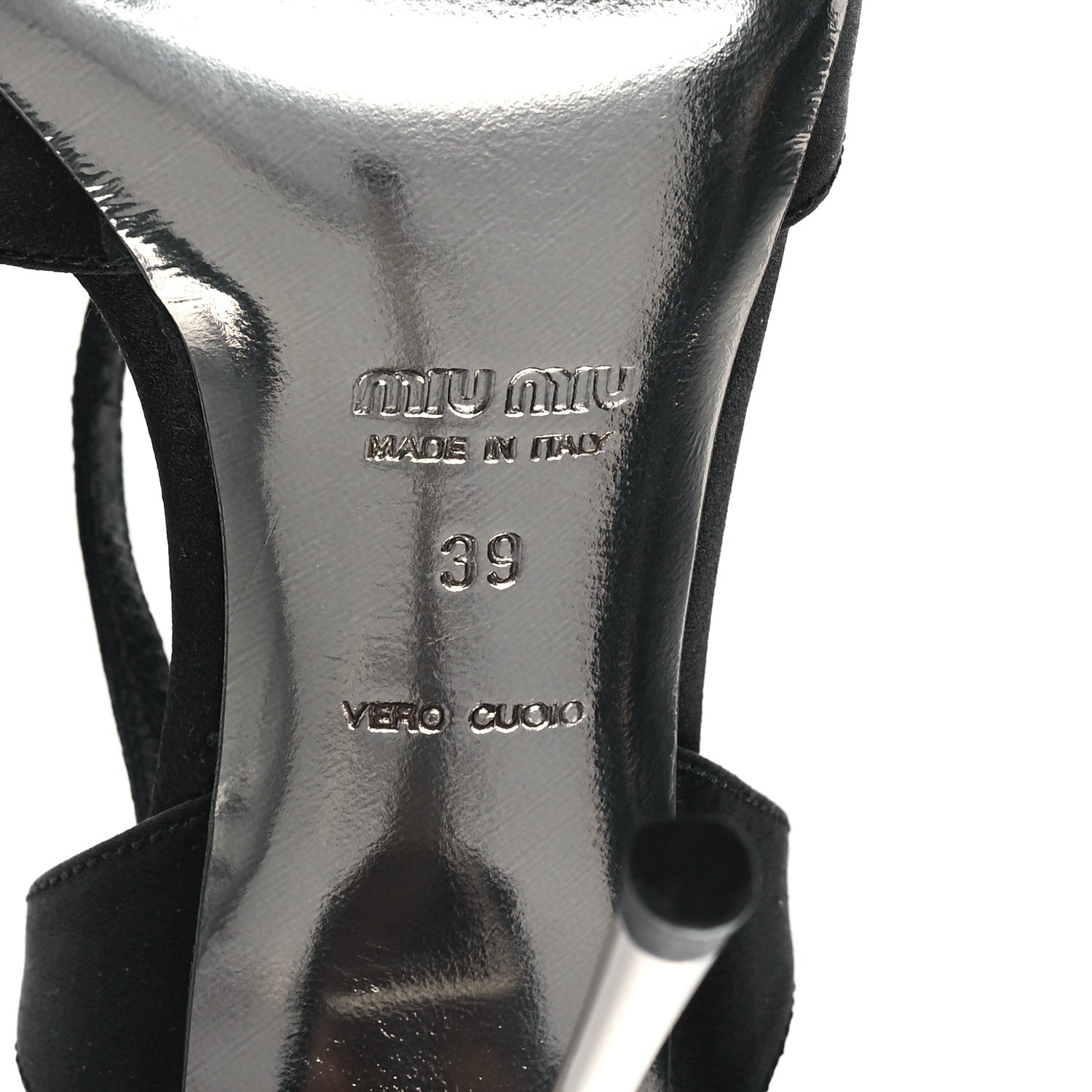 Miu Miu Satin Crystal Sandals 39 Black 8 of 8