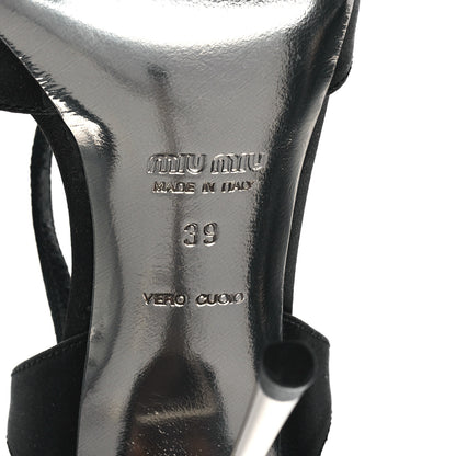 Miu Miu Satin Crystal Sandals 39 Black 8 of 8