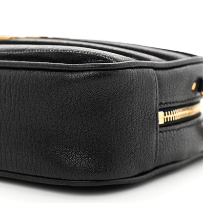 Saint Laurent Calfskin Suede Matelasse Monogram Mini Lou Camera Bag Black 10 of 11