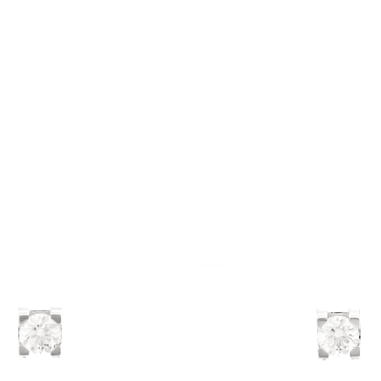 18K White Gold Diamond .46ctw C De Cartier Earrings