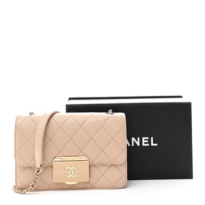 Chanel Sheepskin Quilted Mini Beauty Lock Flap Beige 11 of 11