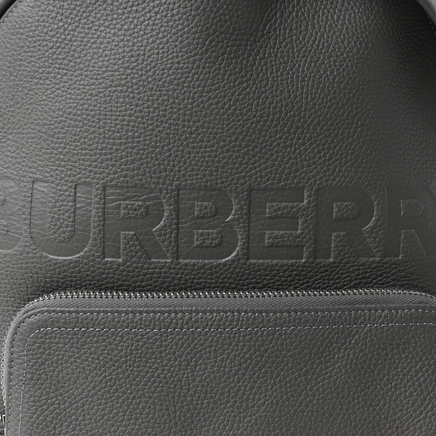 Burberry Calfskin Logo Embossed Backpack Charcoal Grey 8 of 10