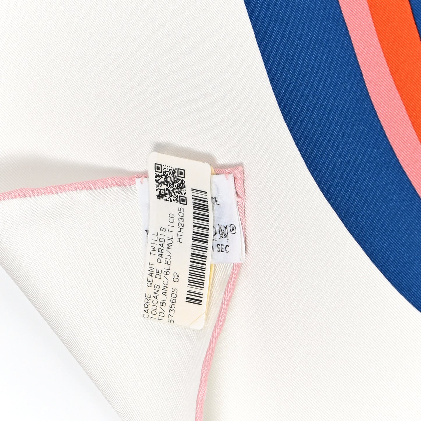 Silk Giant Toucans De Paradis Scarf 140 White Bleu Multicolor