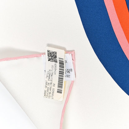 Hermes Silk Giant Toucans De Paradis Scarf 140 White Bleu Multicolor 4 of 14