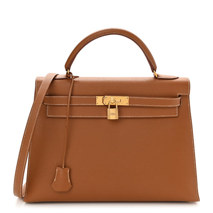 Hermes Courchevel Kelly Sellier 32 Gold 1 of 10