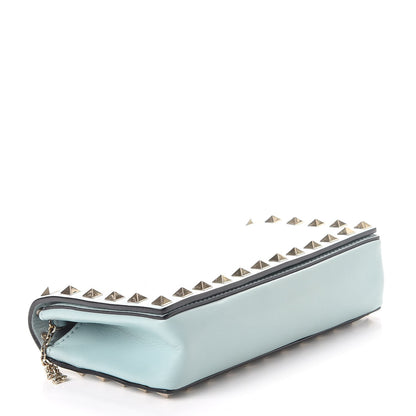 Valentino Garavani Vitello Small Rockstud Chain Flap Crossbody Bag Blue 5 of 10