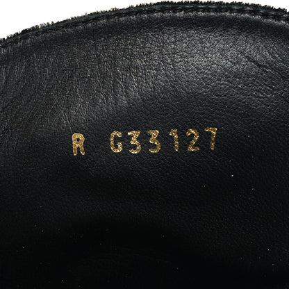 Chanel Velvet CC Lace Up Boots 37 Black 6 of 8