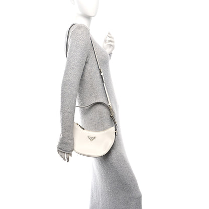Prada Soft Calfskin Arque Shoulder Bag White 2 of 9