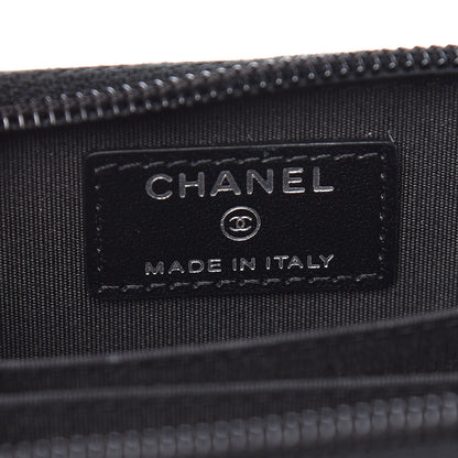 Chanel Caviar Quilted Boy Zip Around Coin Purse Wallet Black 6 of 8