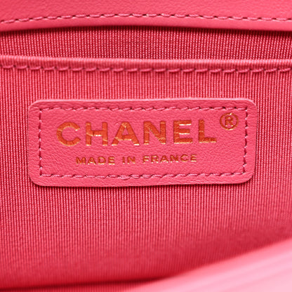Chanel Lambskin Tweed Quilted Small Boy Flap Dark Pink 6 of 11