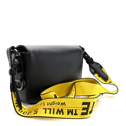 Off-White Saffiano Striped Mini Diag Binder Clip Bag Black White Yellow 3 of 9