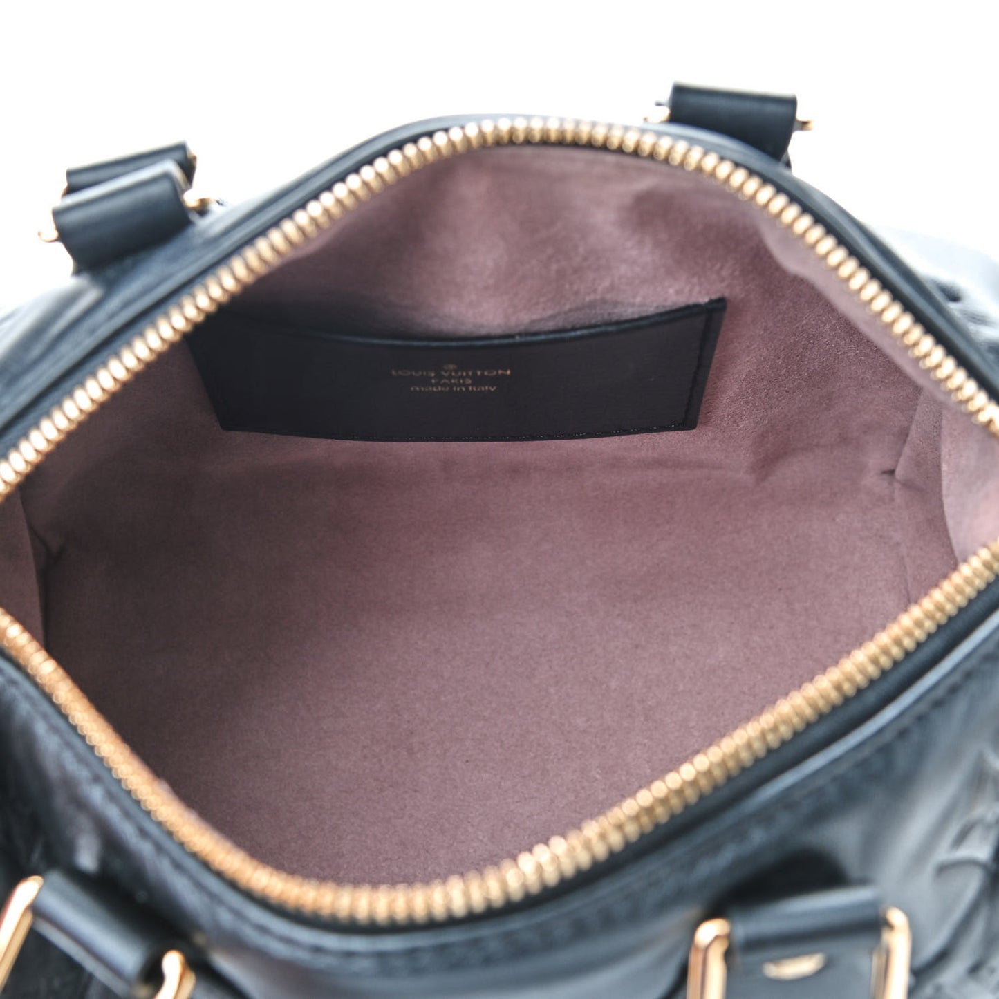 Lambskin Embossed Monogram Speedy 22 Bandouliere Black
