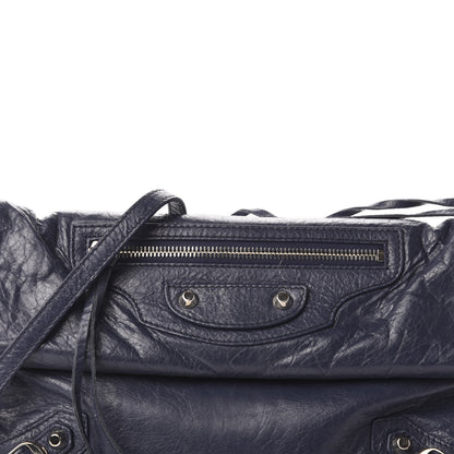 Balenciaga Agneau Classic Silver Hardware Envelope Strap Clutch Bleu Obscur 12 of 12
