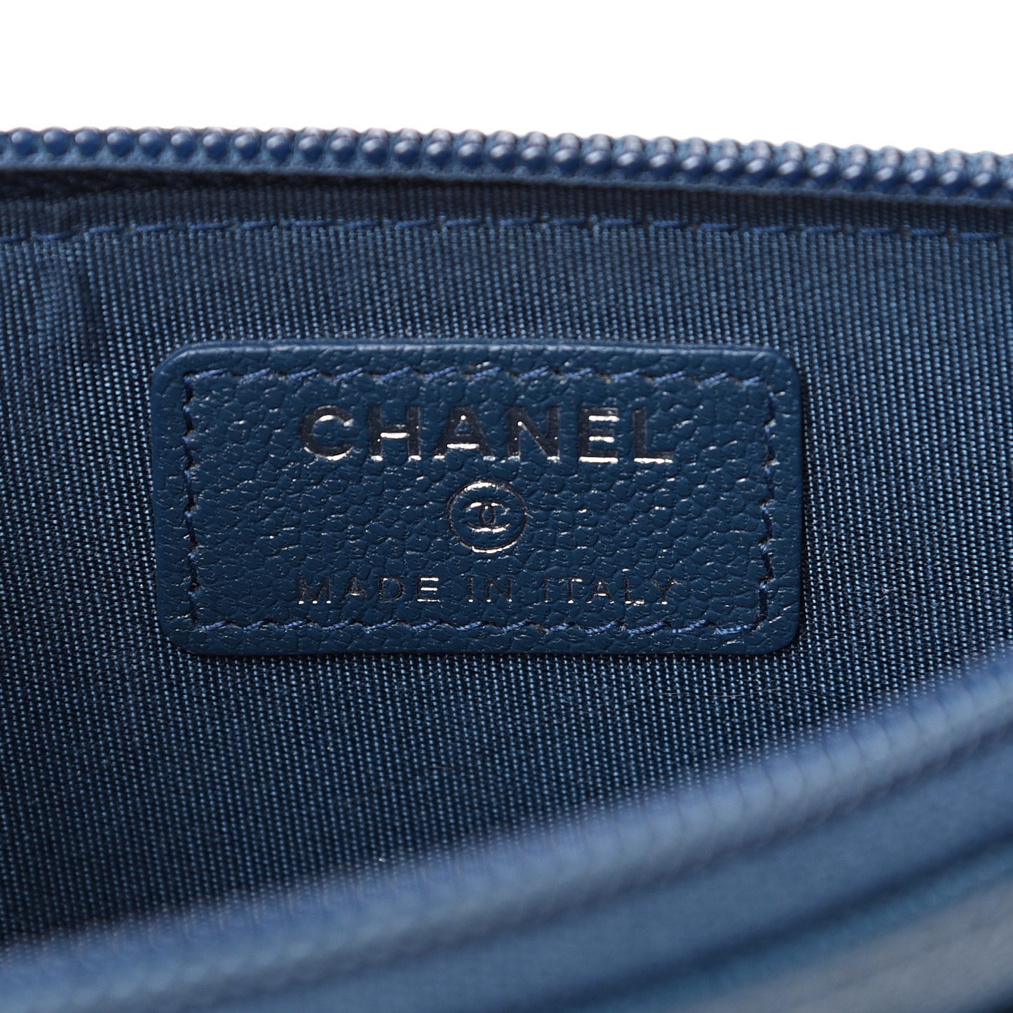 Caviar CC Button Zip Pouch Blue