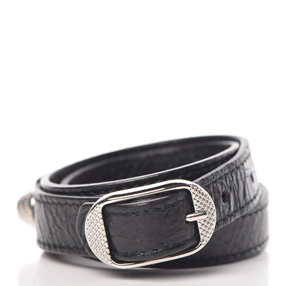 Balenciaga Agneau Giant 12 Silver Hardware Triple Tour Bracelet S Black 3 of 6