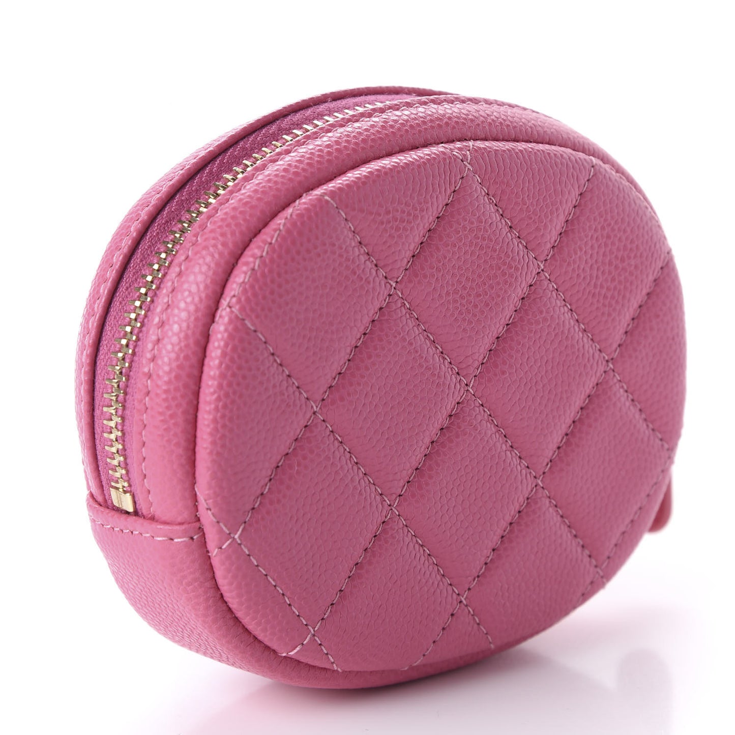Caviar Quilted Zip Around Classic Coin Purse Pink