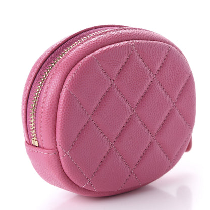 Chanel Caviar Quilted Zip Around Classic Coin Purse Pink 3 of 11