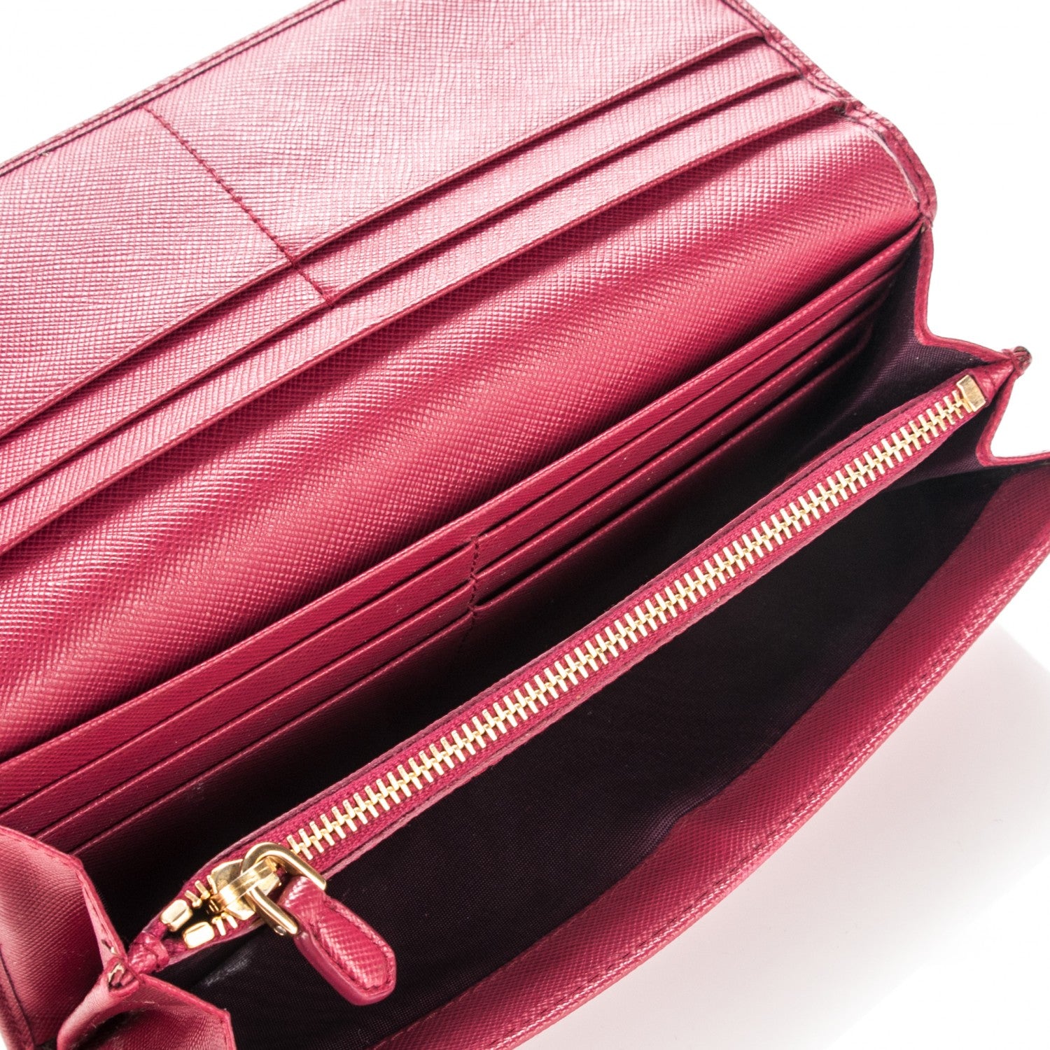 Prada Saffiano Metal Continental Flap Wallet 7 of 9