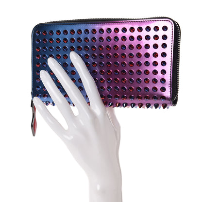 Christian Louboutin Patent Scarabe Spikes Panettone Zip Around Wallet Rose Digitale 2 of 14