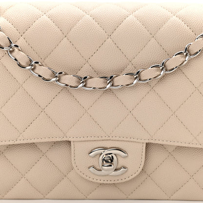 Chanel Caviar Quilted Medium Double Flap Light Beige 8 of 10