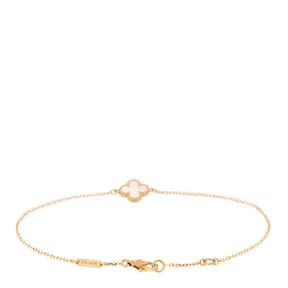 Van Cleef & Arpels 18K Yellow Gold Mother of Pearl Sweet Alhambra Bracelet 2 of 6