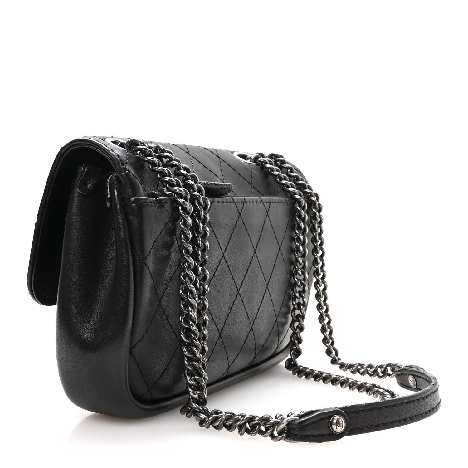 Chanel Calfskin Stitched Medium CC Sellier Flap Black 3 of 13