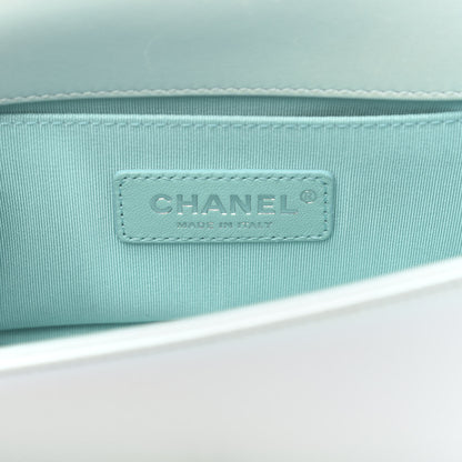 Chanel Iridescent Lambskin Chevron Quilted Small Boy Flap Turquoise 6 of 10