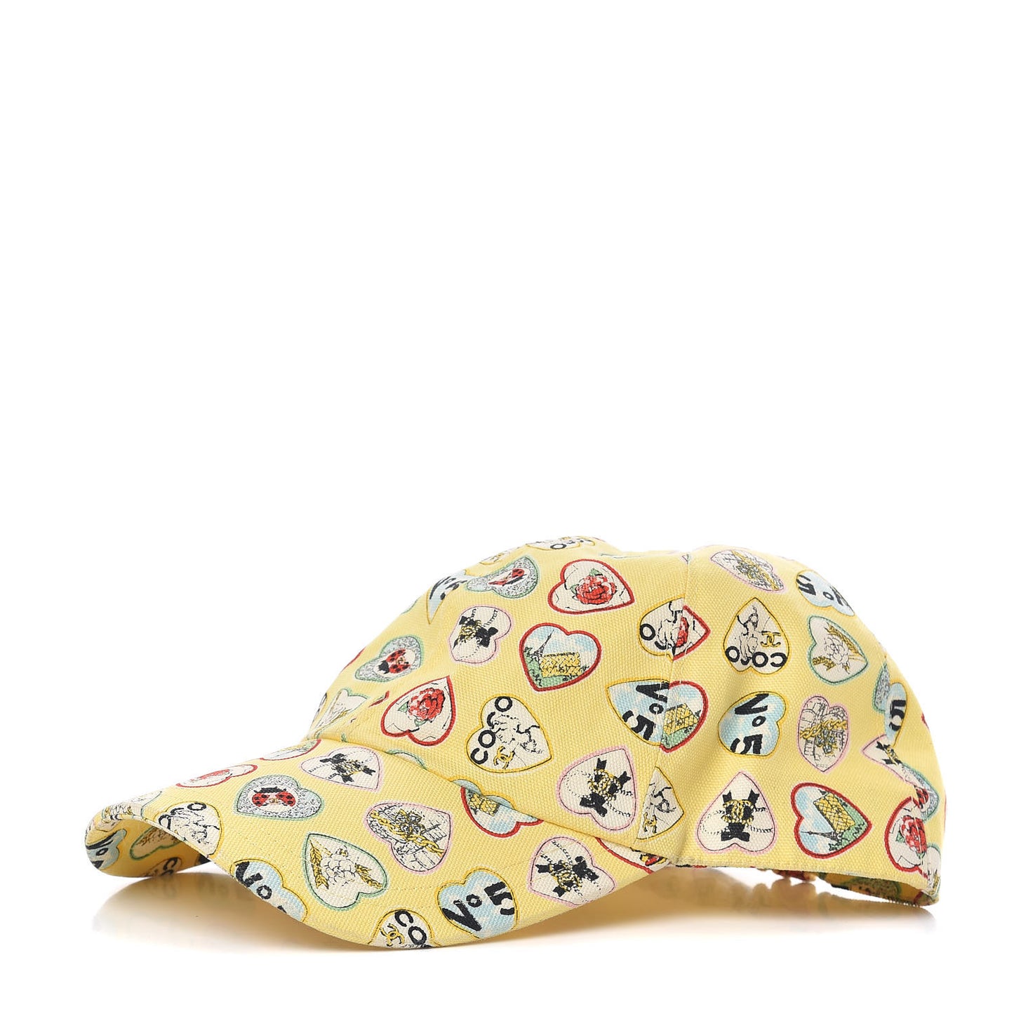 Canvas Coco Hearts Cap Hat S Yellow