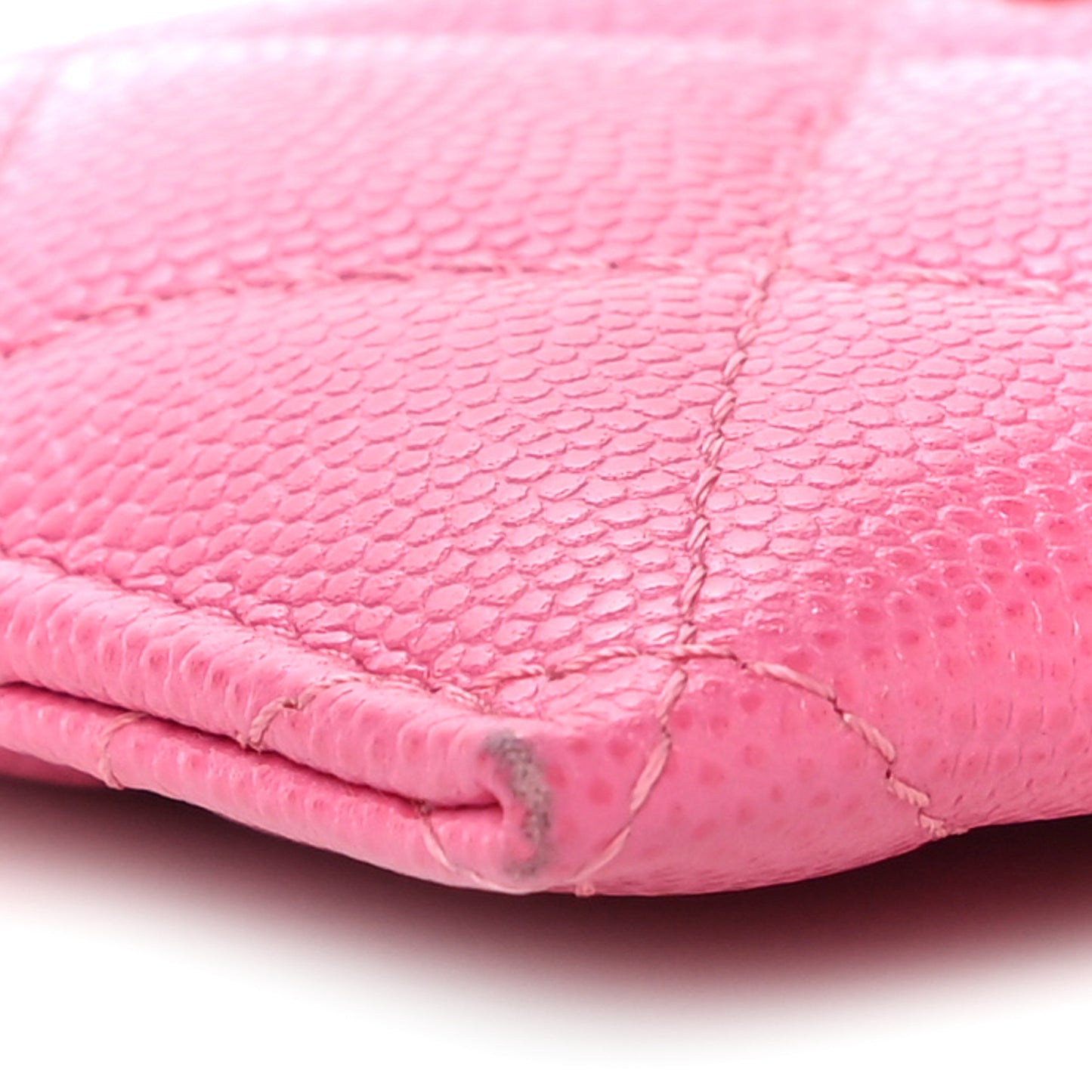 Caviar Quilted Card Holder Pink