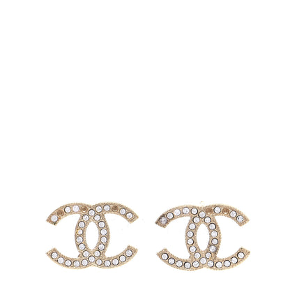 Chanel Crystal CC Earrings Gold 1 of 6