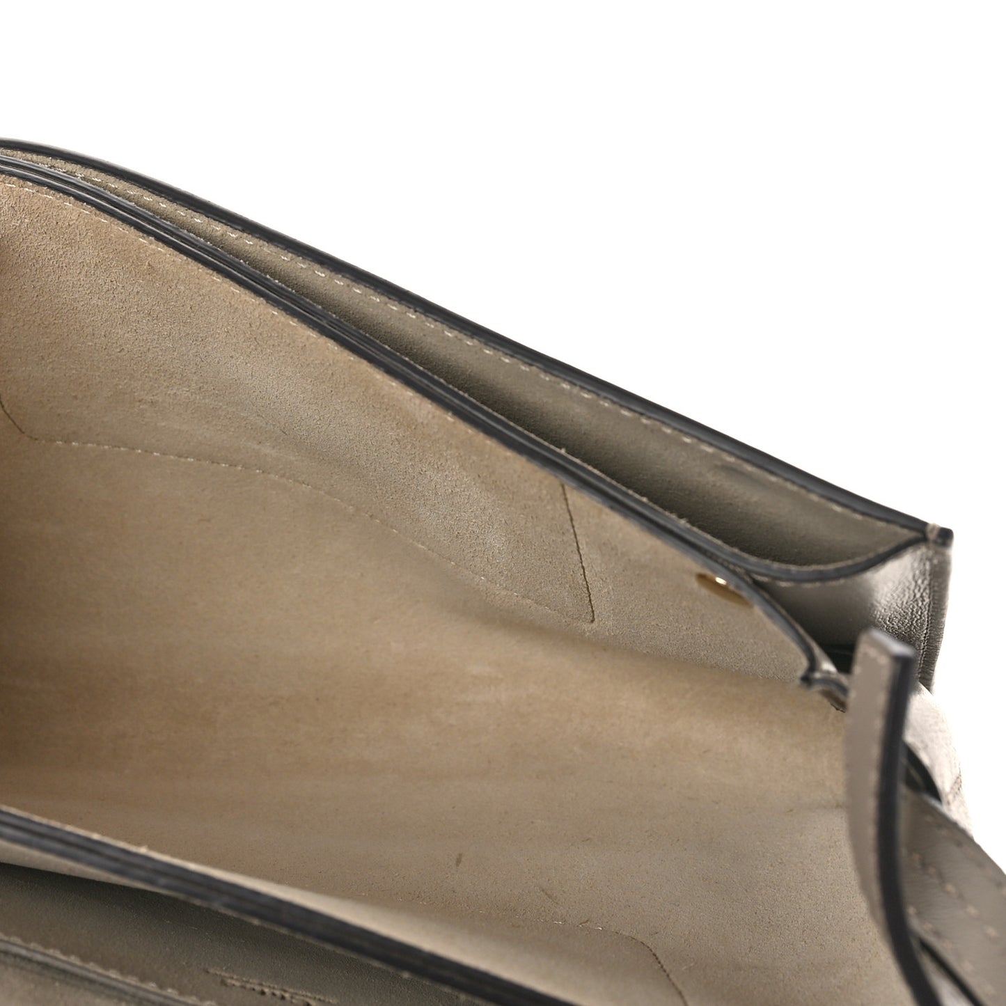 Suede Calfskin Small Faye Shoulder Bag Motty Grey