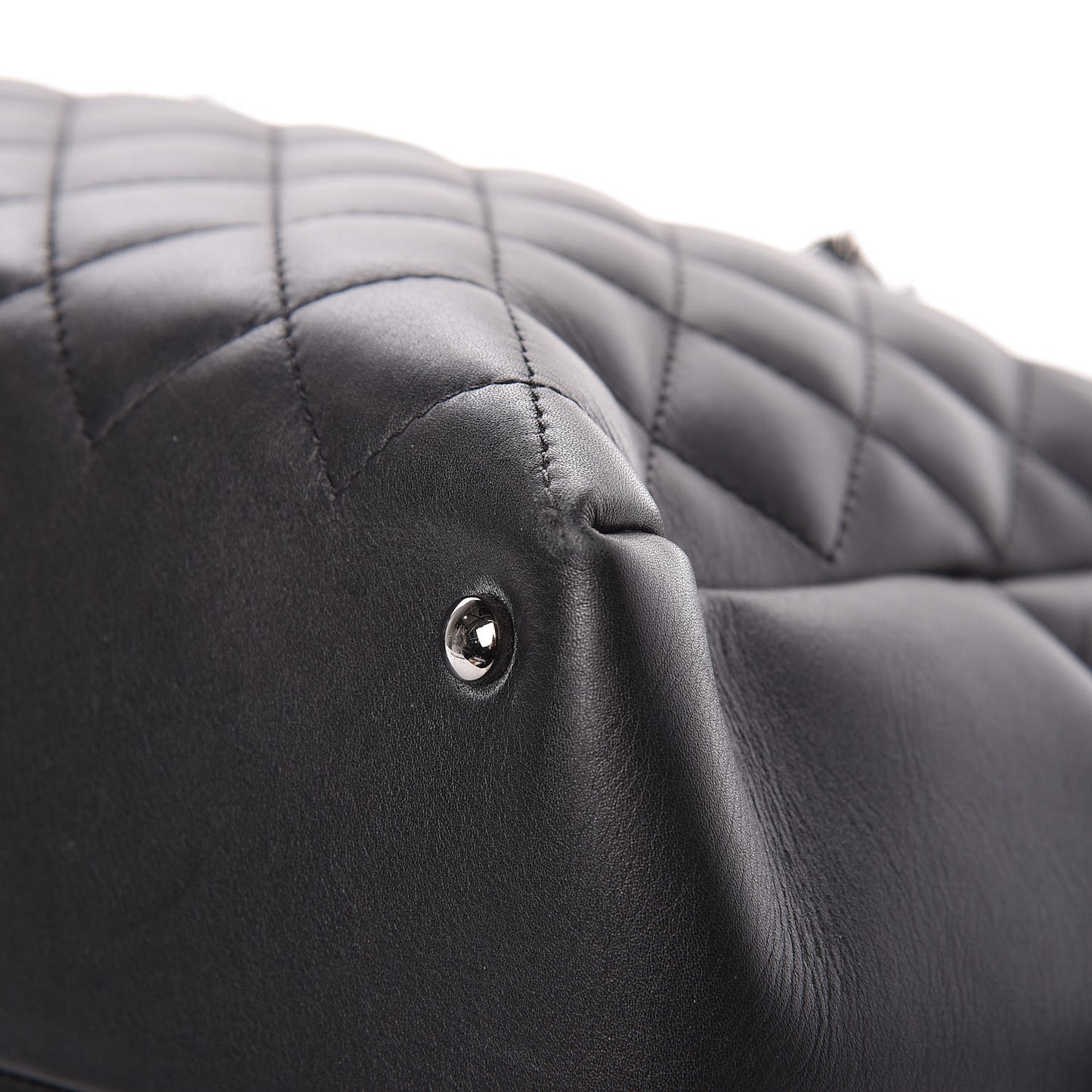 Calfskin Quilted Feather Weight Bowling Bag Black