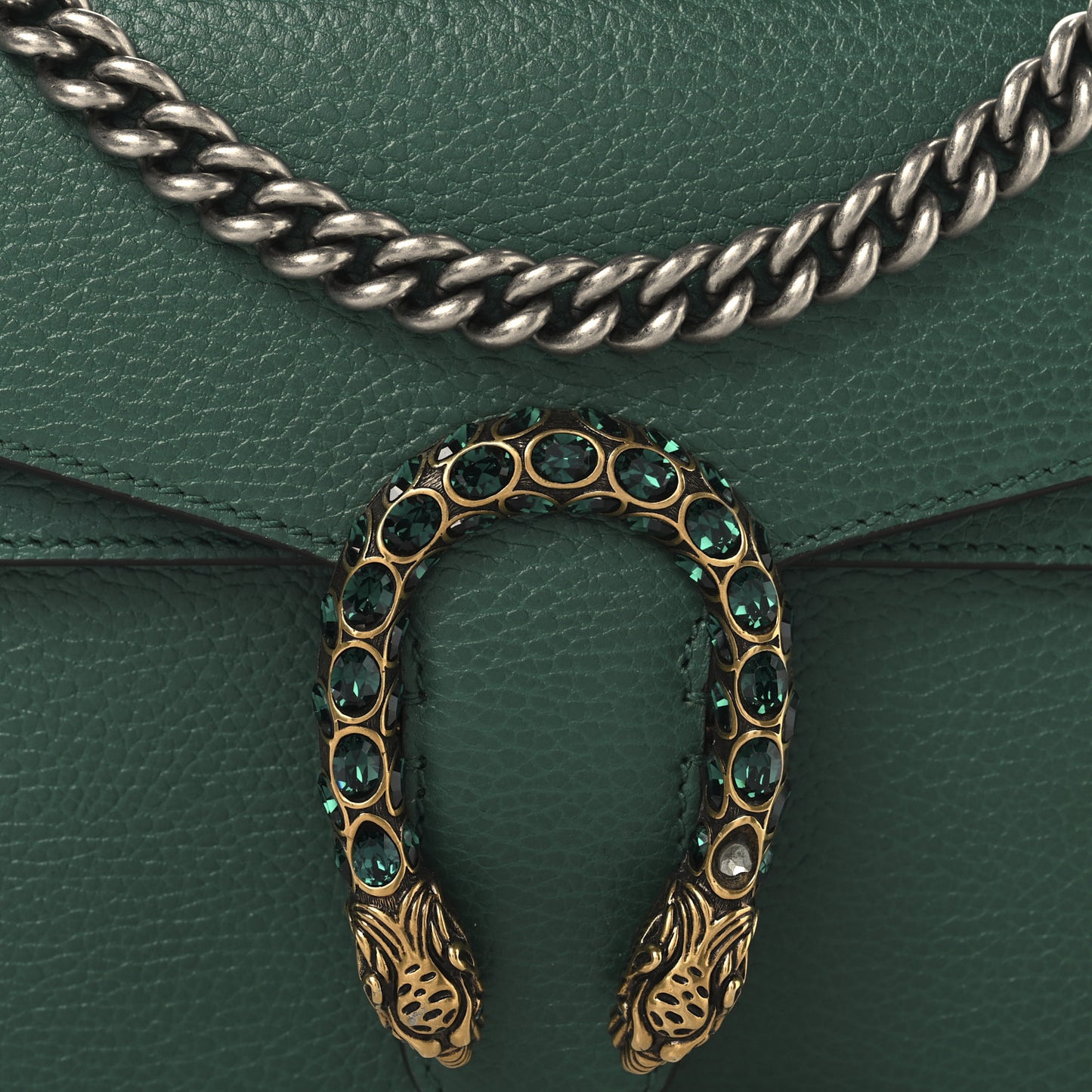 Pebbled Calfskin Small Dionysus Shoulder Bag Emerald