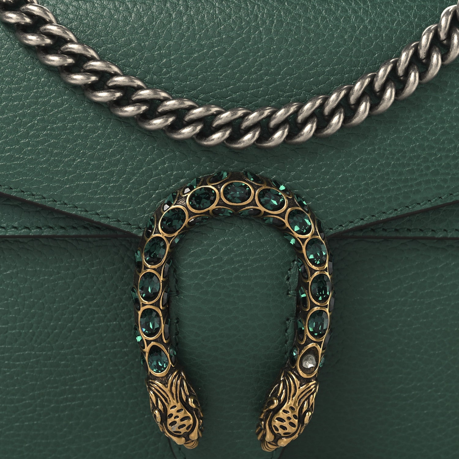 Gucci Pebbled Calfskin Small Dionysus Shoulder Bag Emerald 9 of 11