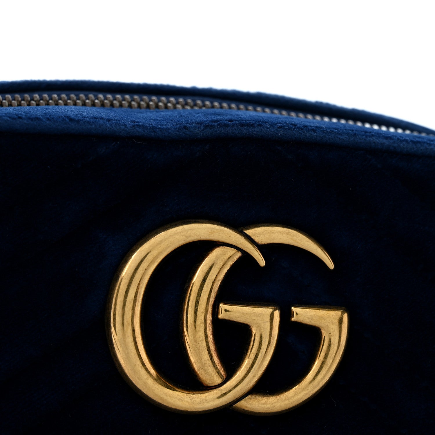 Gucci Velvet Matelasse Small GG Marmont Chain Shoulder Bag Cobalt 11 of 12