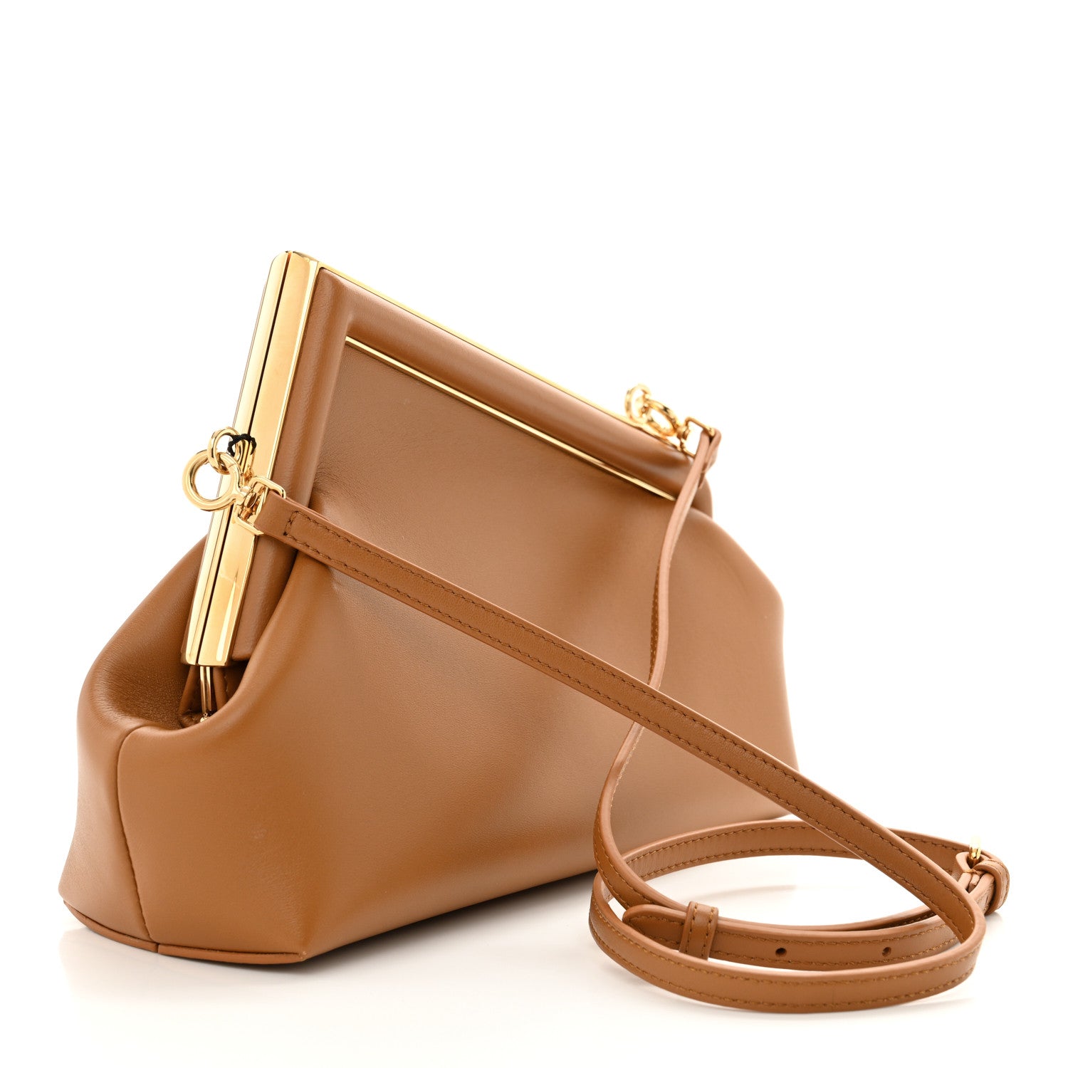Fendi Shiny Nappa Small Fendi First Caramello 3 of 12