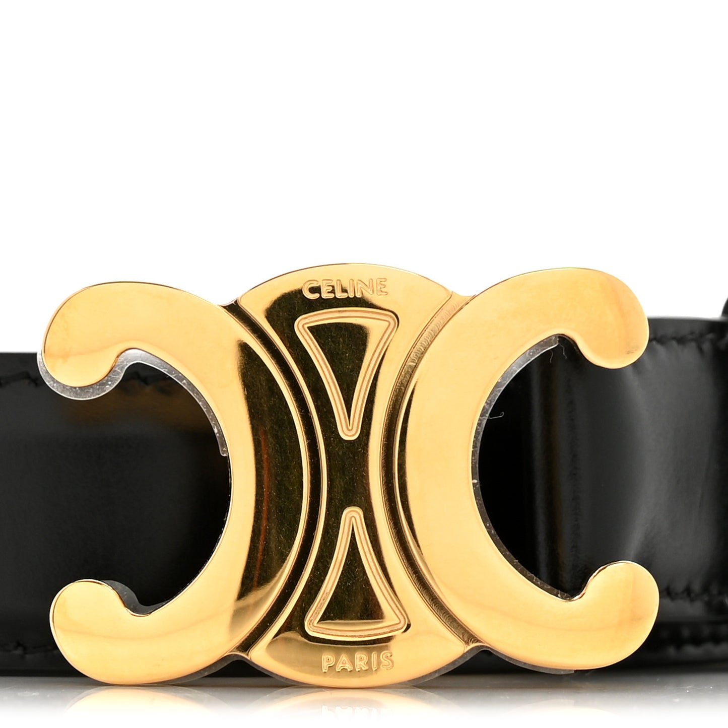 Box Calfskin Medium 25mm Triomphe 75 30 Belt Black