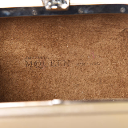 Alexander McQueen Patent Calfskin Skull Box Clutch Beige 6 of 14