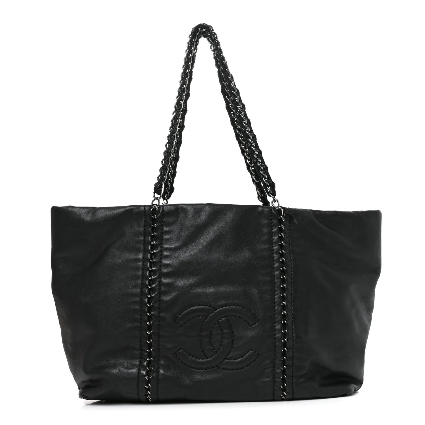 Smooth Calfskin Luxe Ligne Tote Black