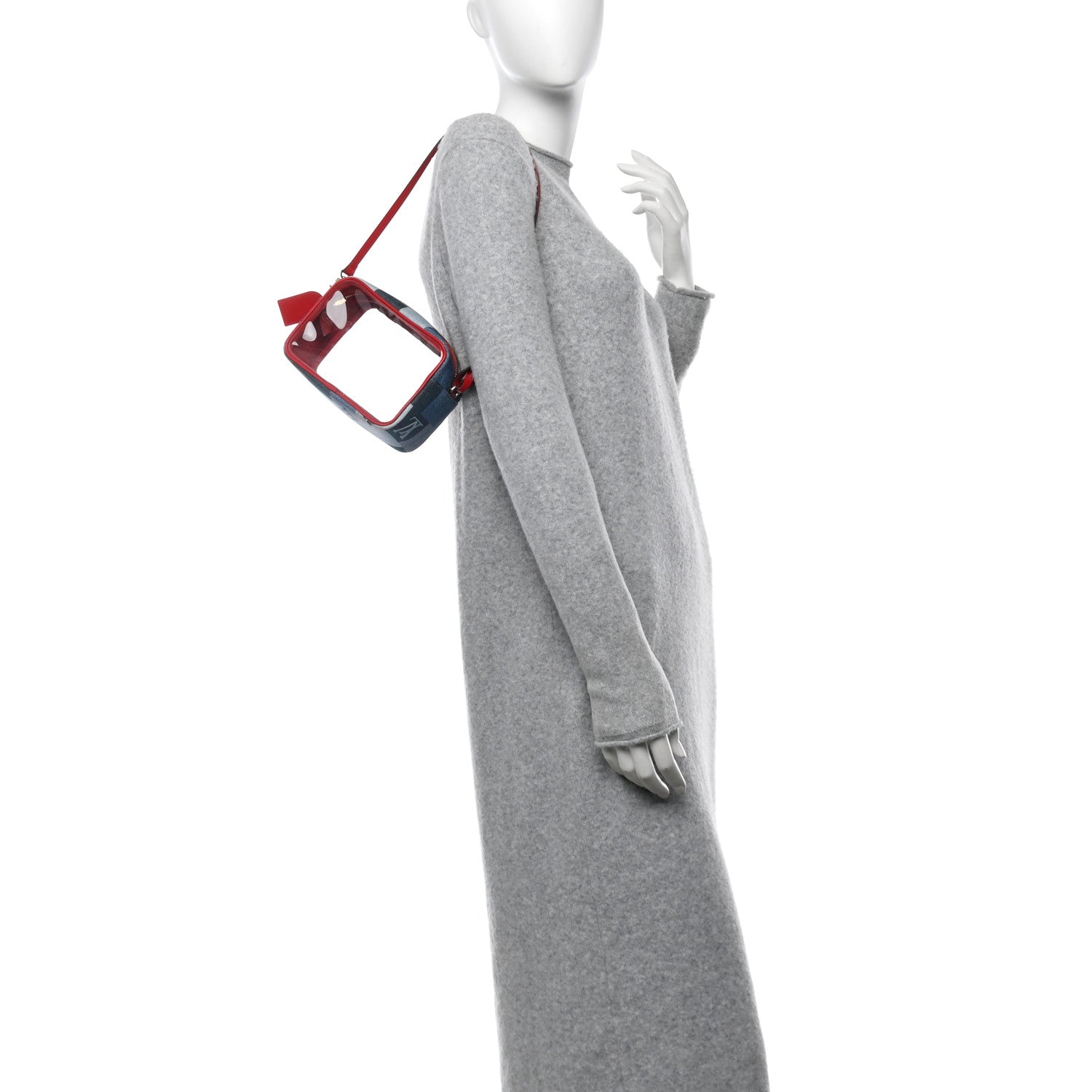 Louis Vuitton Denim Damier Monogram Patchwork PVC Beach Pouch Blue Rouge 2 of 11