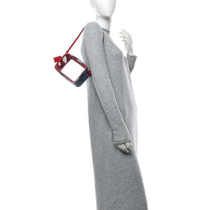 Louis Vuitton Denim Damier Monogram Patchwork PVC Beach Pouch Blue Rouge 2 of 11