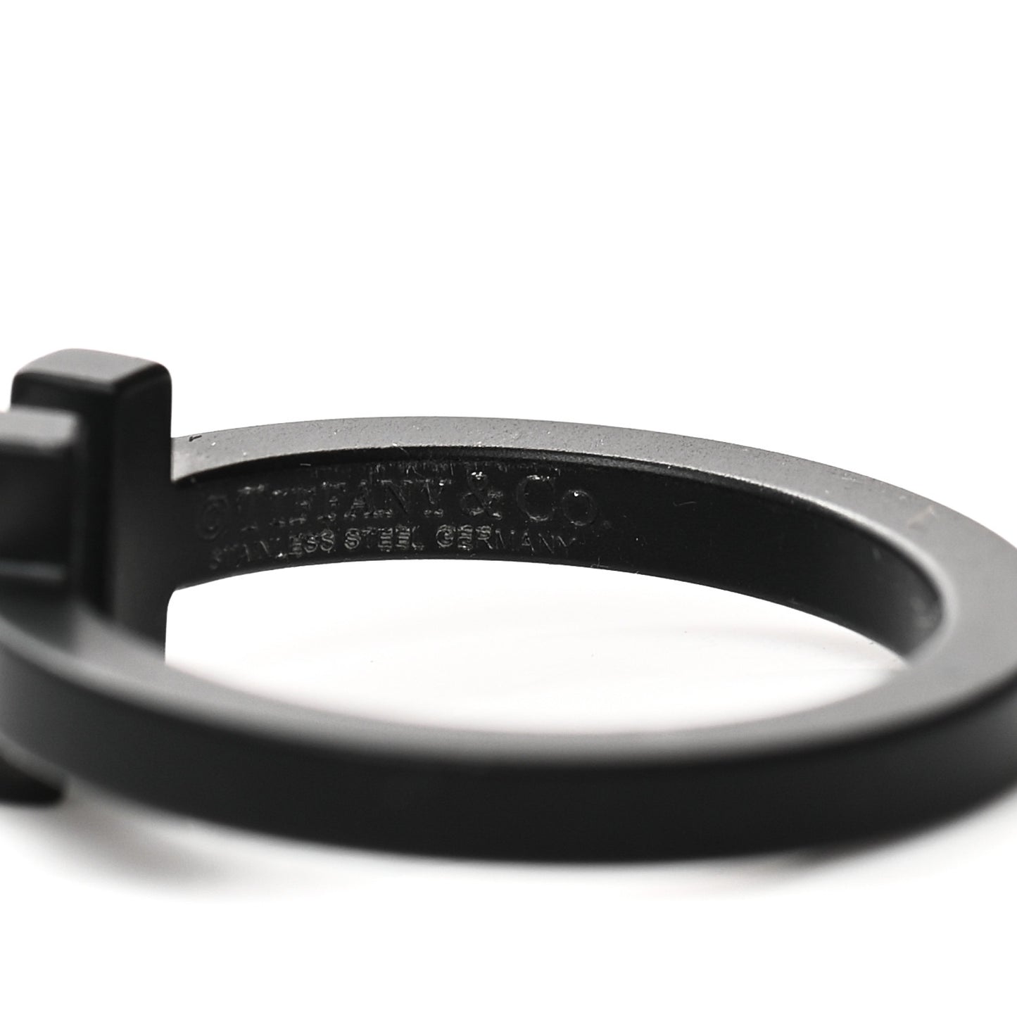 Black-Coated Stainless Steel T Square Ring 54 7