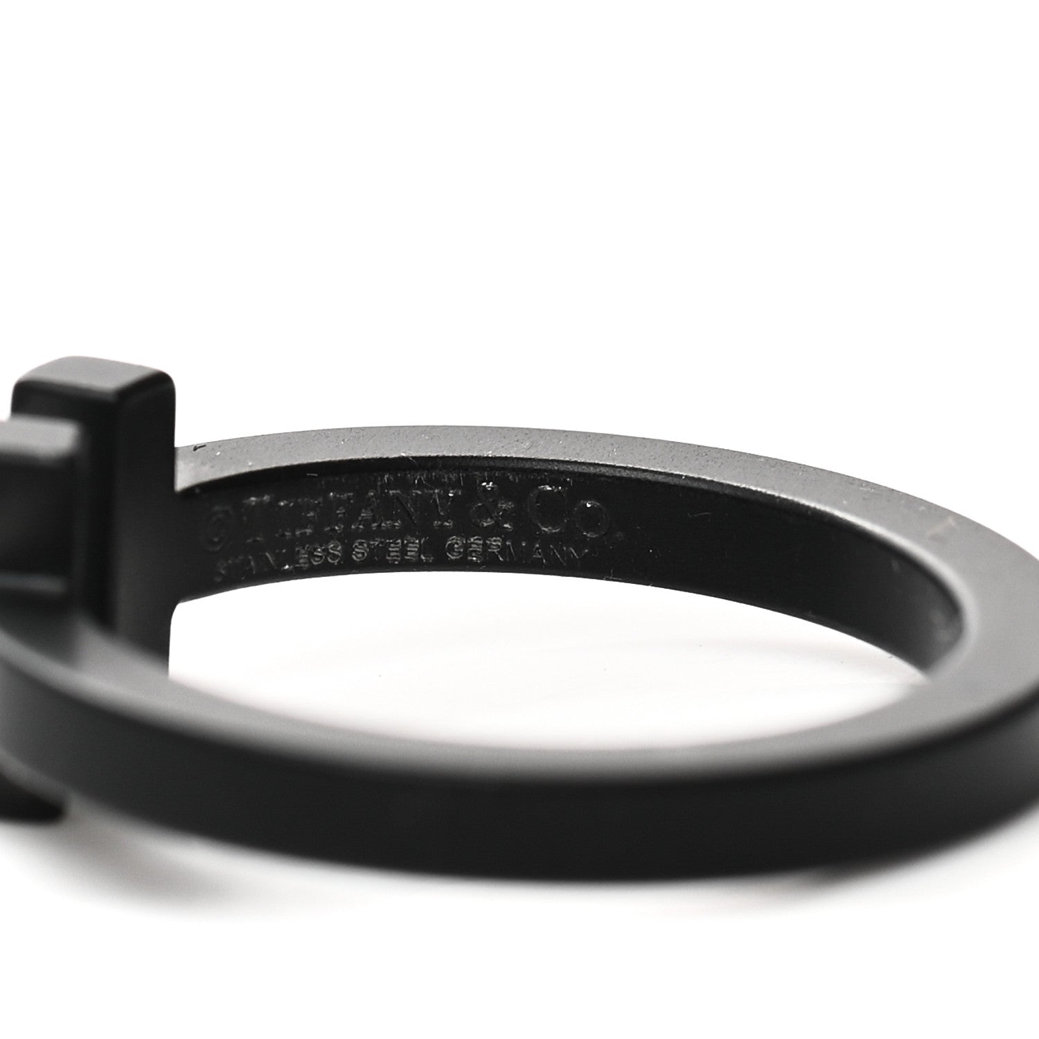Tiffany Black-Coated Stainless Steel T Square Ring 54 7 4 of 4