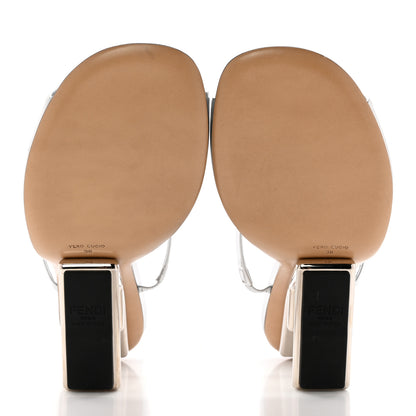Fendi Metallic Calfskin Fendi First 95mm Slide Sandals 38 Argento 6 of 15