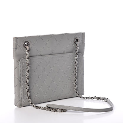 Chanel Calfskin Stitched Small CC Pocket Shoulder Grey 3 of 13