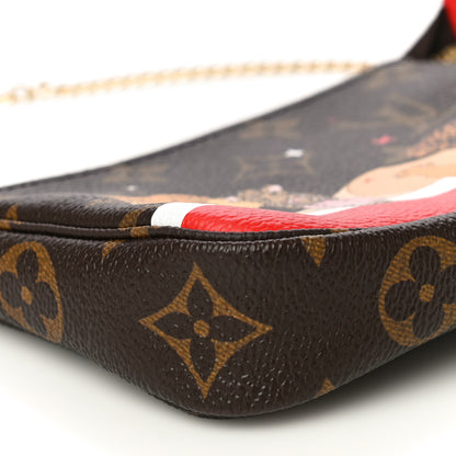 Louis Vuitton Monogram 2018 Christmas Animation Mini Cats Pochette Accessories 9 of 11