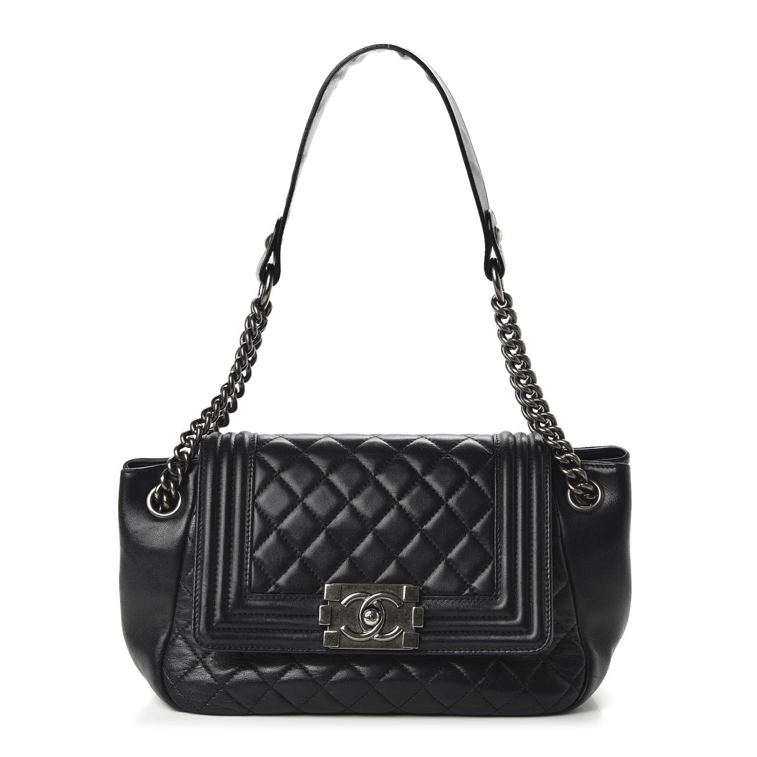 Chanel Lambskin Quilted Small Accordion Boy Flap Black 1 of 10