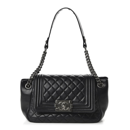 Chanel Lambskin Quilted Small Accordion Boy Flap Black 1 of 10