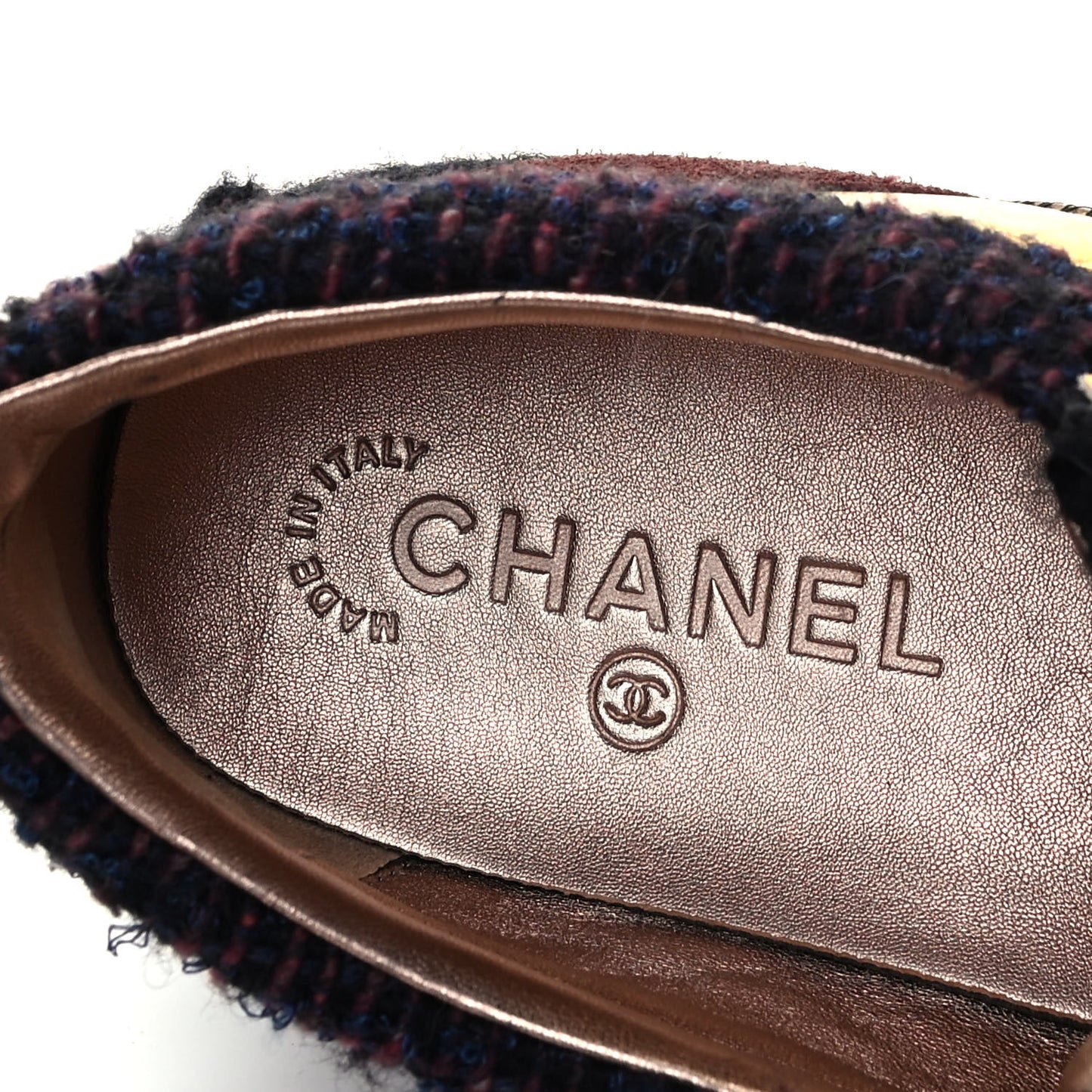 Tweed Lambskin Runway Sneakers 40 Black Multicolor